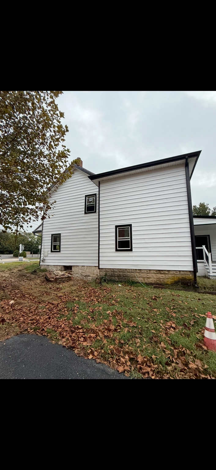 White house exterior with black trim